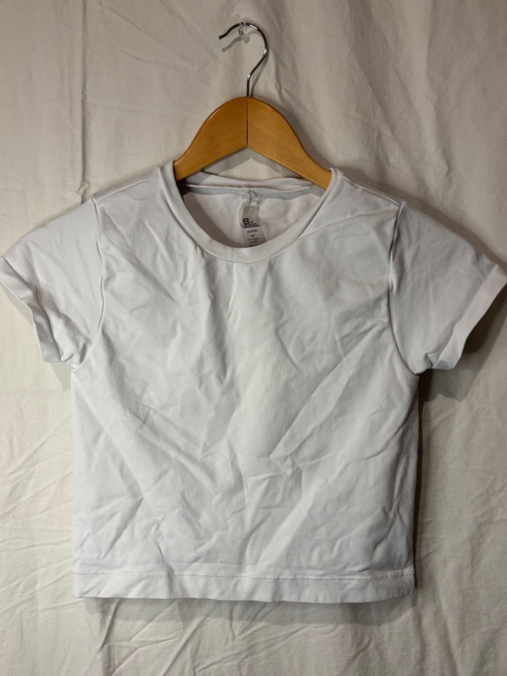 B.DY by Garage spandex tight fitted short sleeve in white